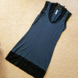 Free People Teal Sleeveless Dress w/ Lace Details